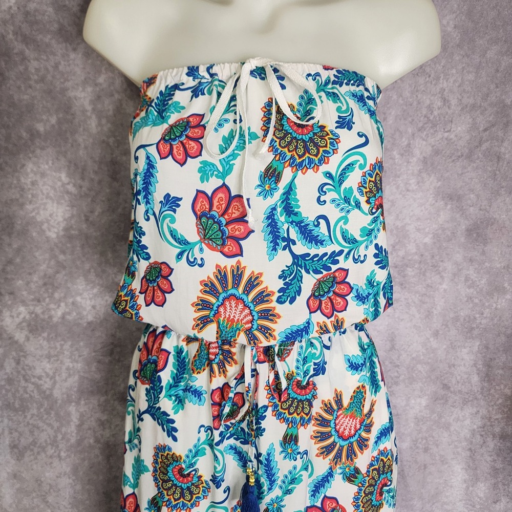 Women's Tommy Bahama Fira Bandeau Maxi Dress Sz XS Floral Paisley Strapless Boho - Picture 7 of 11